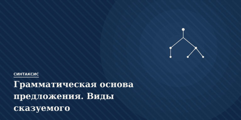Грамматическая основа предложения. Виды сказуемого