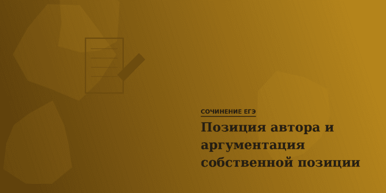 Позиция автора и аргументация собственной позиции