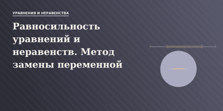 Равносильность уравнений и неравенств. Метод замены переменной