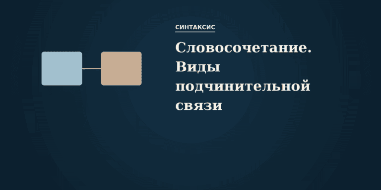Словосочетание. Виды подчинительной связи